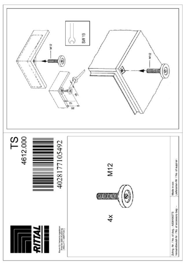 RITTAL SPA - RIT4612000 VX PIEDINI DI LIVELLAMENTO M12 - 4PZ