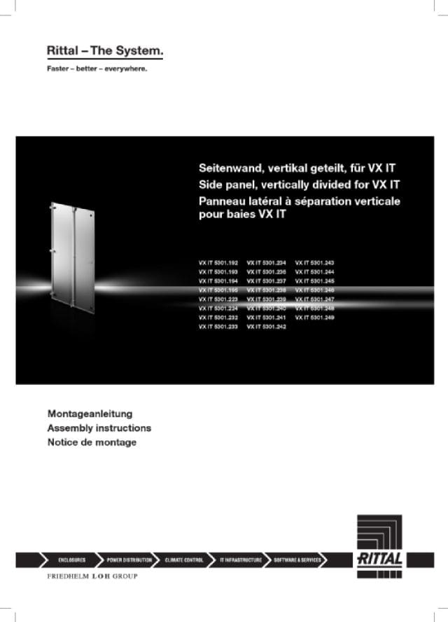 RITTAL SPA - RIT5301246 VX IT PARETE LAT DIV VERT 2000X800