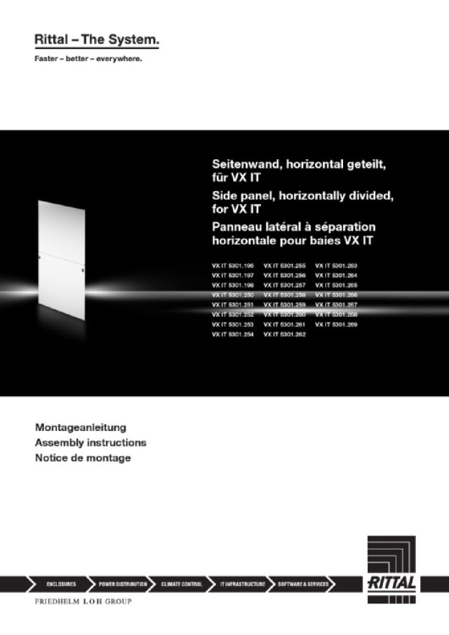 RITTAL SPA - RIT5301250 VX IT PARETE LAT DIV ORIZZ. 2000X1000