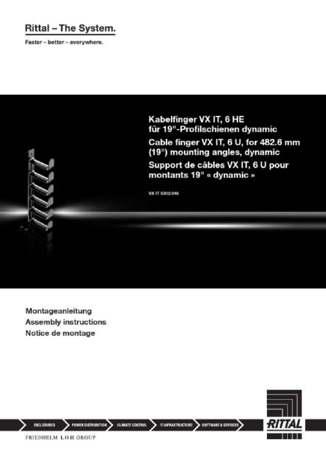 RITTAL SPA - RIT5302046 VX IT SUPPORTO REGGICAVI 6 U- 14 PZ