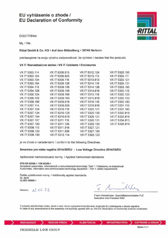 RITTAL SPA - RIT5326121 VX IT 600X1200X600 PORTA VETRO STD