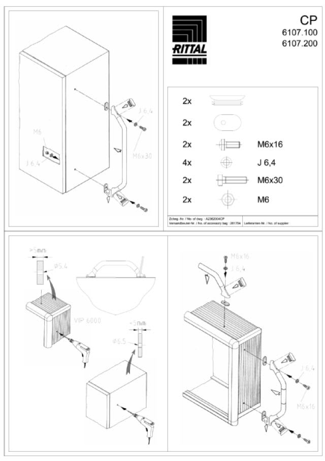 RITTAL SPA - RIT6107100 CP MANIGLIE 7HE