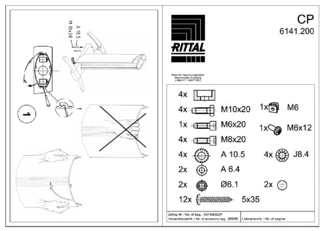 RITTAL SPA - RIT6141200 IW PIEDISTALLO