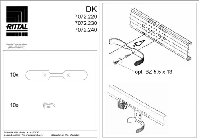 RITTAL SPA - RIT7072240 DK FASCETTE DI CHIUSURA L=300 - 10PZ