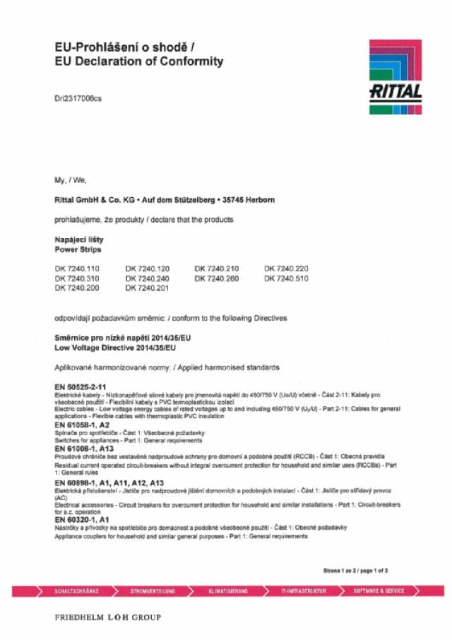 RITTAL SPA - RIT7240110 DK CANALINA DI ALIMENTAZIONE