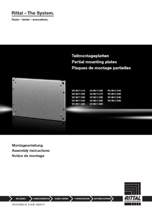 RITTAL SPA - RIT8617600 VX PIASTRA MONT.PARZ. 900X400 - 1PZ