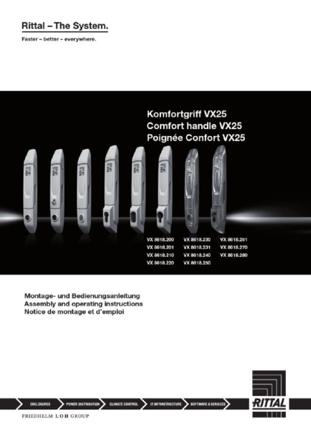 RITTAL SPA - RIT8618250 VX MANIGLIA COMFORT PER INSERTO CILINDR.
