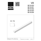 RITTAL SPA - RIT8618804 VX PROFILI PER ENTRATA CAVI 1600 - 4PZ