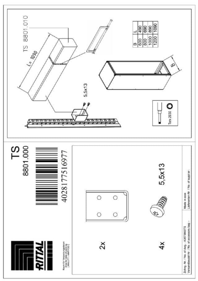 RITTAL SPA - RIT8801000 VX SUPP. X TRAVERSA DI PROTEZIONE --2PZ