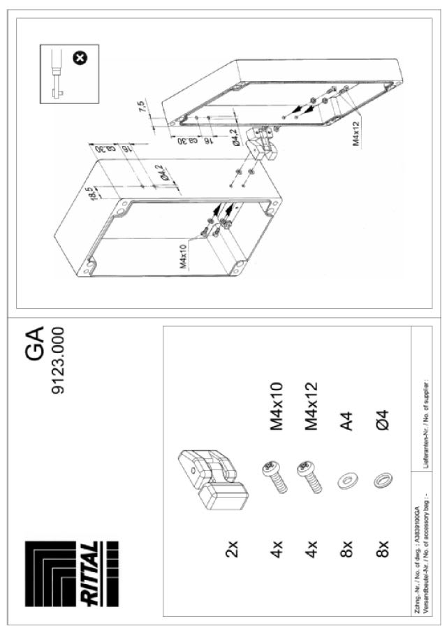 RITTAL SPA - RIT9123000 GA CERNIERA ESTERNA X GA- 2 PZ
