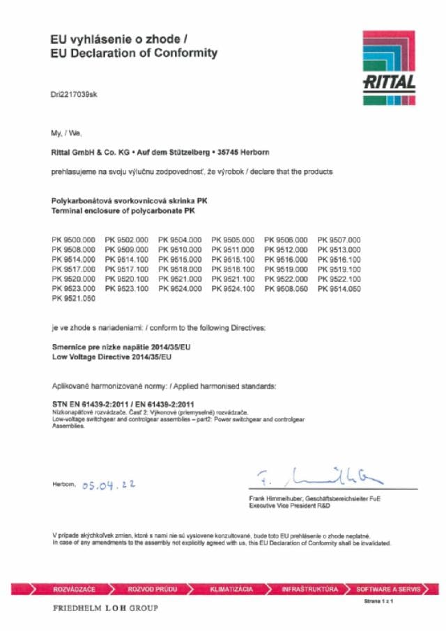 RITTAL SPA - RIT9521100 PK CONT. POLICARBONATO 254X180X111