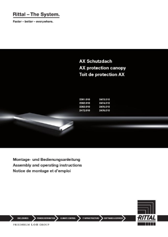 RITTAL SPA - RIT2362010 AX TETTO DI PROTEZIONE 500X210 INOX