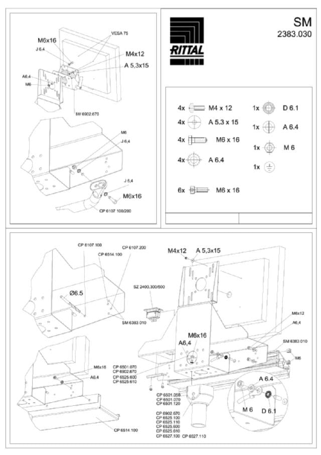 RITTAL SPA - RIT2383030 SM SUPPORTO TFT