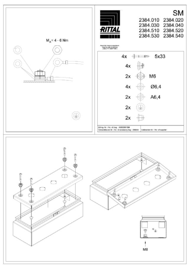 RITTAL SPA - RIT2384010 SM CONTENITORE PER PULSANTERIA 1 FORO DI