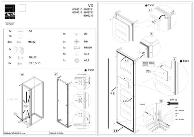 RITTAL SPA - RIT8609213 VX SETTO DIV.CONNETT. 2000X600 - 1PZ