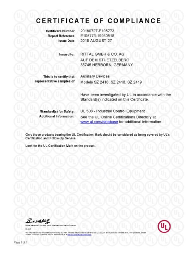 RITTAL SPA - RIT2419000 SZ BLOCCO SICUREZZA PORTA 120V