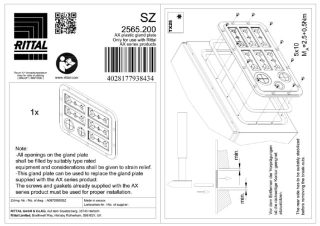 RITTAL SPA - RIT2565200 SZ INGRESSO CAVI PLASTICA MISURA 5