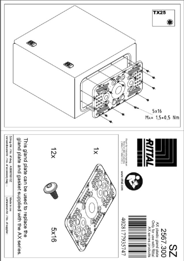 RITTAL SPA - RIT2567300 SZ INGRESSO CAVI A MEMBRANA MISURA 7