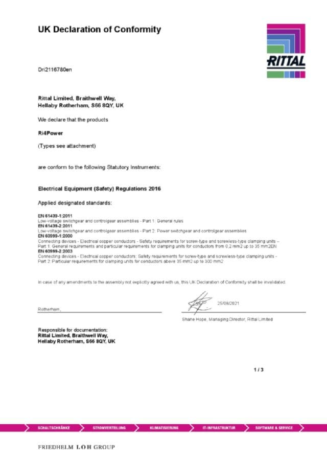 RITTAL SPA - RIT9666390 ISV MODULO PER SEZIONATORE FUSIBILE NH00