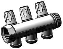 REHAU SPA - RE411074731001 COLLETTORE C. VALV. DI INT. G1 3-V. G3/4