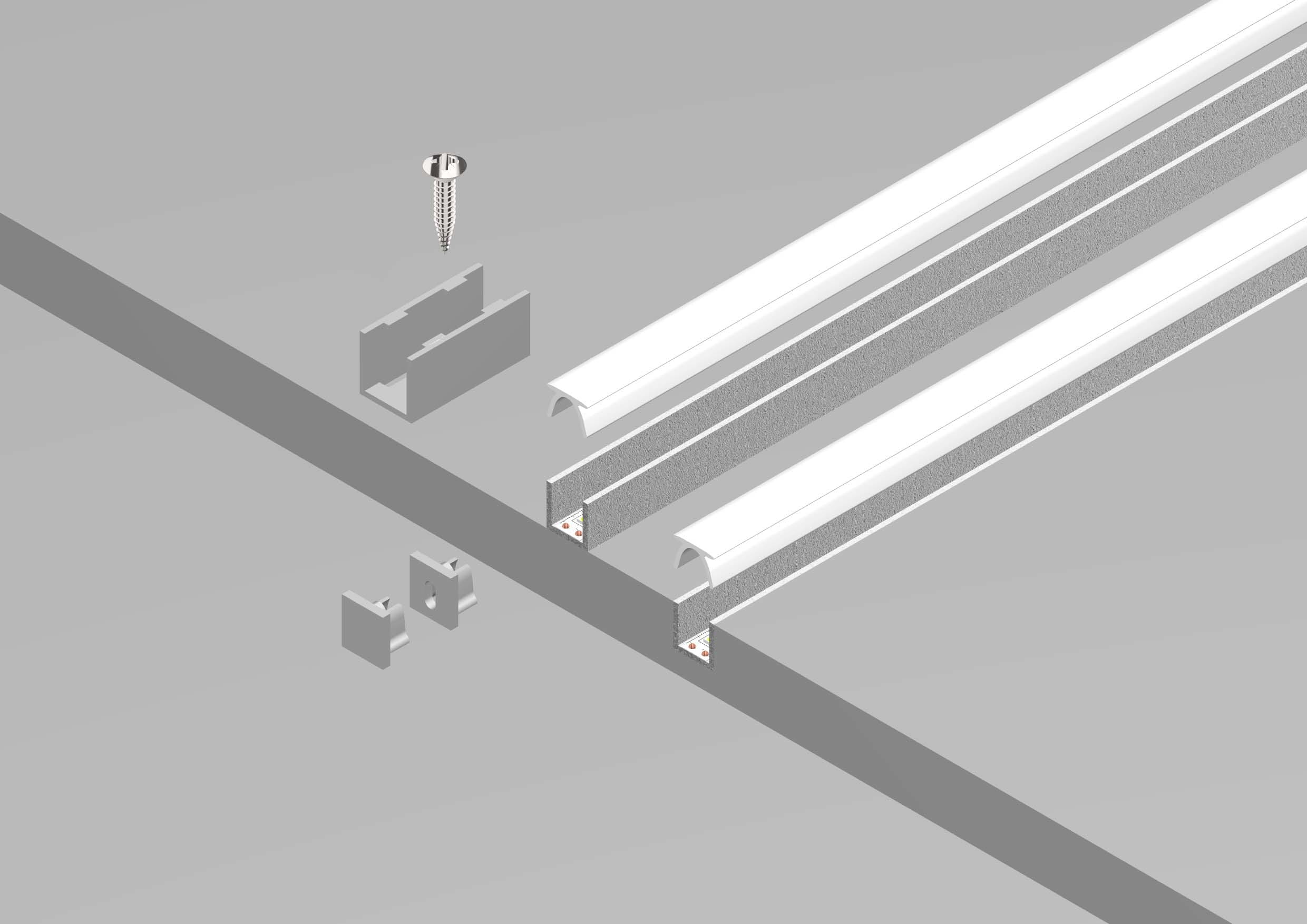 DIGIMAX SRL - DIXE080802-SAT-B PROFILO DA SUPERFICIE BIANCO MINI COVER