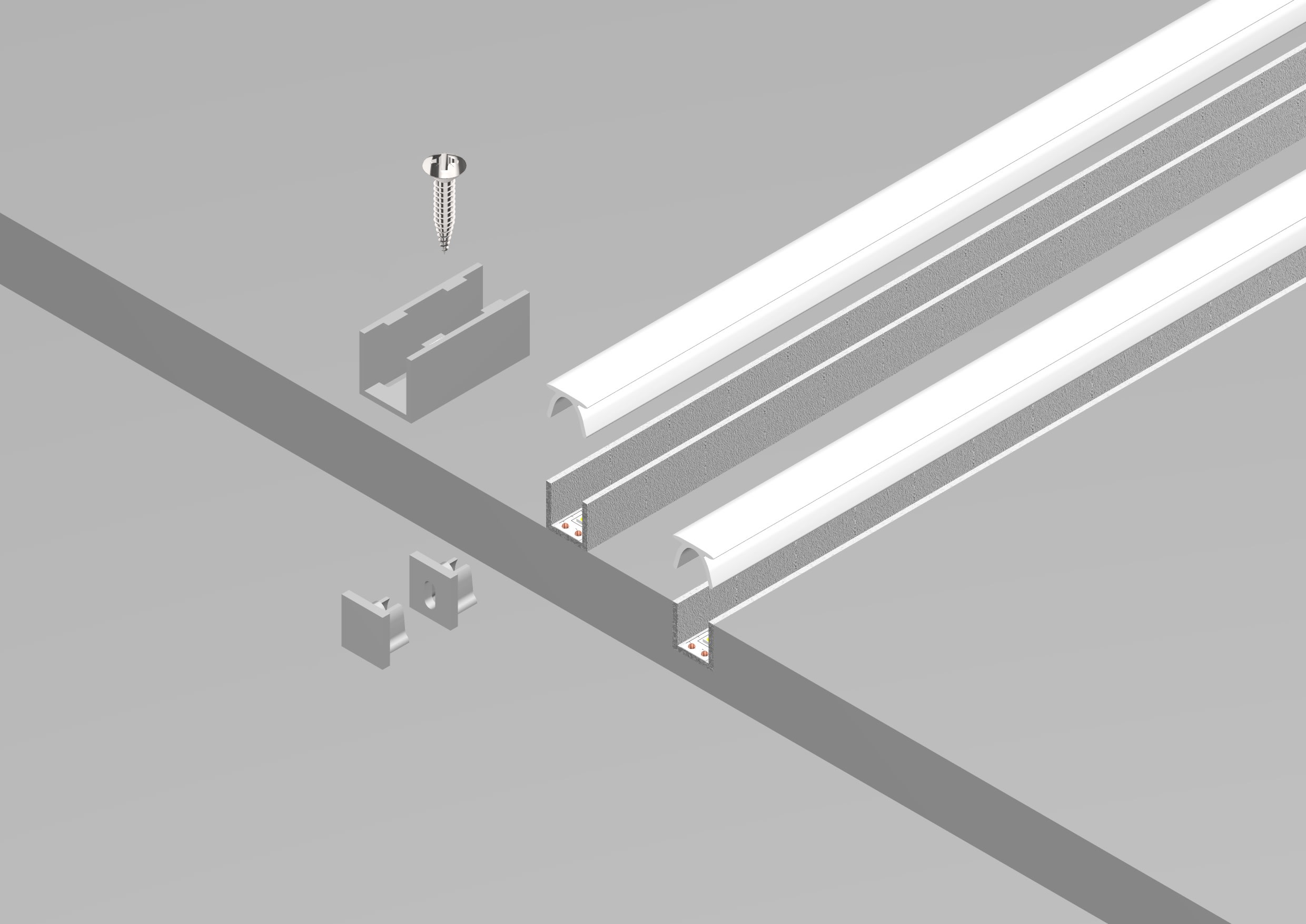 DIGIMAX SRL - DIXE080802-SAT-G PROFILO DA SUPERFICIE GRIGIO MINI COVER