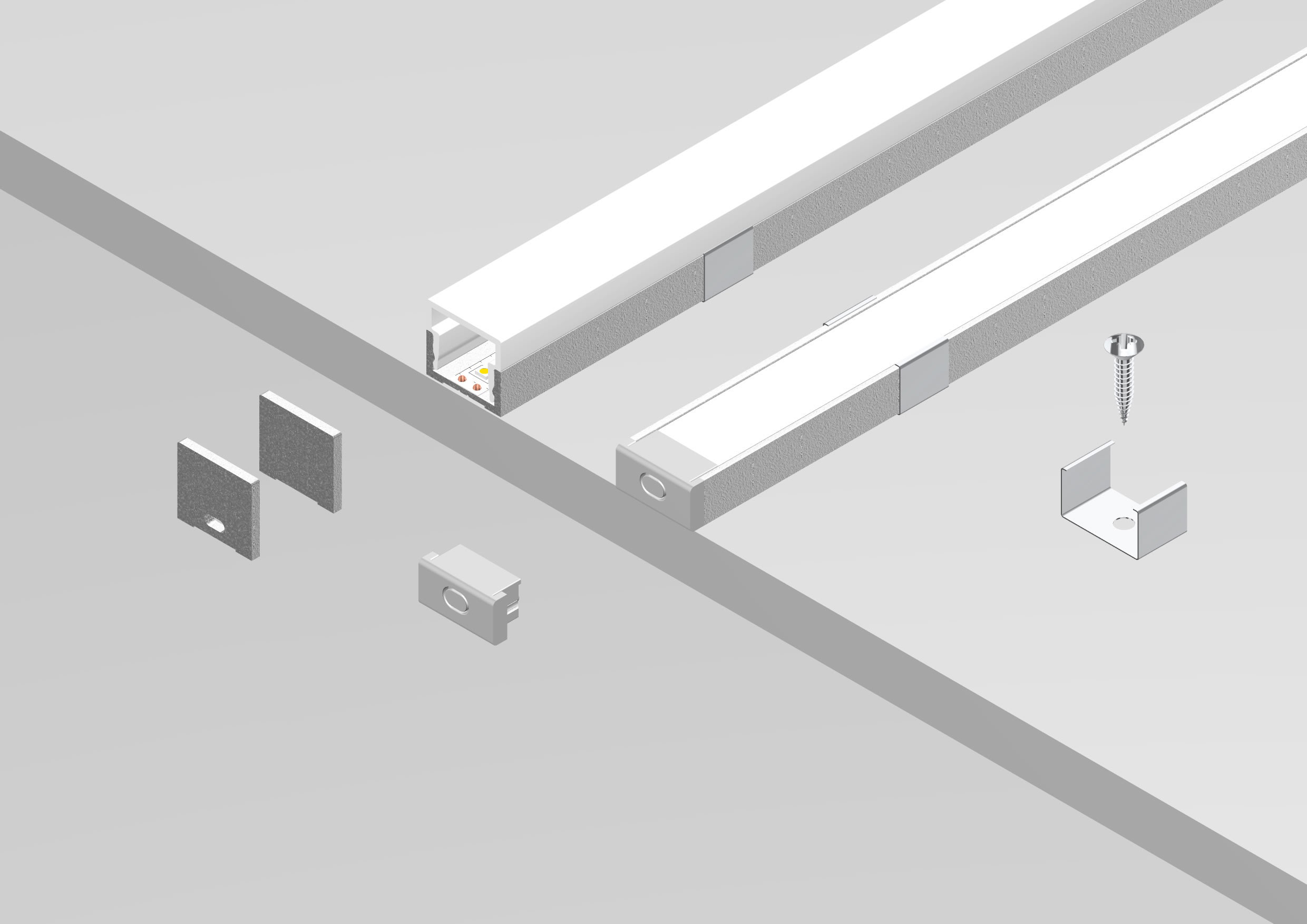 DIGIMAX SRL - DIXE191002-B PROFILO DA SUPERFICIE BIANCO 2MT 19X10 I