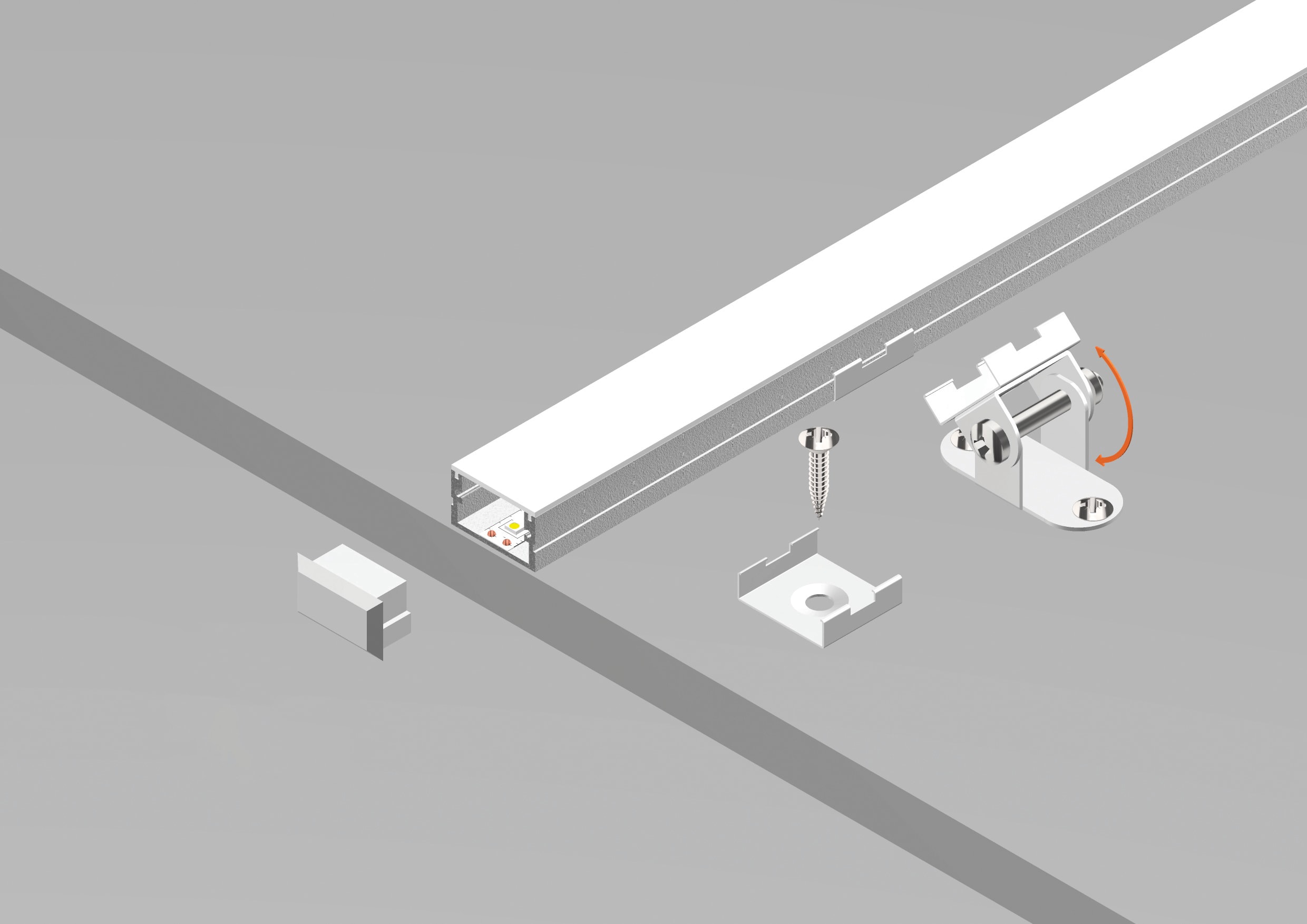 DIGIMAX SRL - DIXE212002-G PROFILO DA SUPERFICIE GRIGIO 2MT 21X20 I