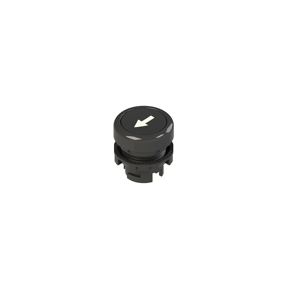 PIZZATO ELETTRICA - PZZE2 1PU2R121L8 PULSANTE AD IMPULSO RASATO NERO CON MARC