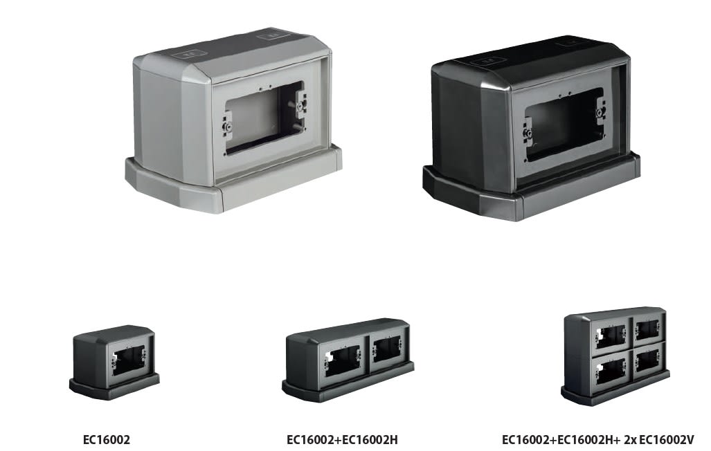 ELETTROCANALI SRL - ETNEC16001 TORRETTA PORTA UTENZE BIFACCIALE GRIGIA