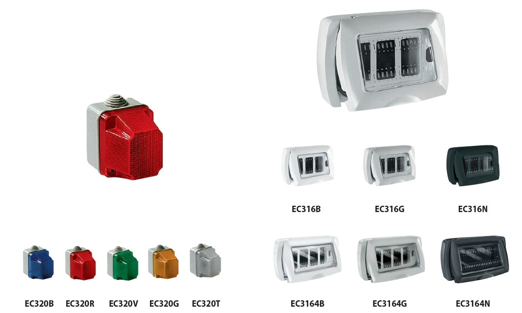 ELETTROCANALI SRL - ETNEC320R SPIA DI SEGNALAZIONE LUM. IP55 ROSSA
