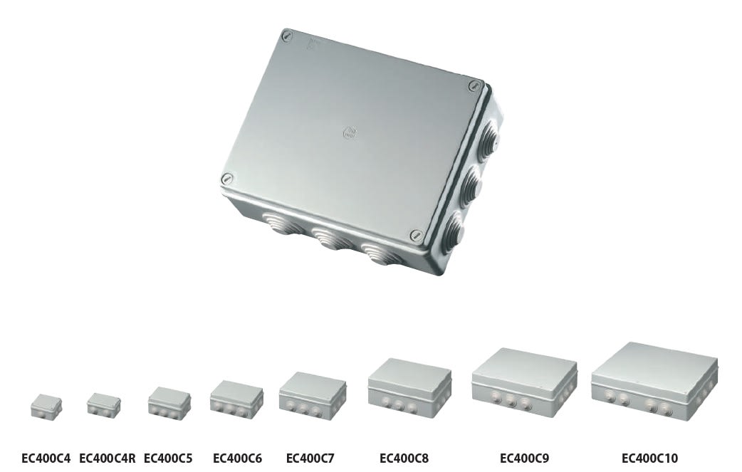 ELETTROCANALI SRL - ETNEC400C4 CASSETTA DERIVAZIONE IP55 100X100X50