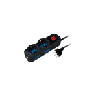 ELETTROCANALI - ETNECK11100N MULTIPRESA NERA 6 POSTI SCHUKO/BIVALENTI