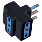 ELETTROCANALI - ETNECK33413 ADATTATORE TRIPLO BIV. NERO SPINA 16A