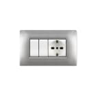 ELETTROCANALI - ETNECL2884AC PLACCA MYLIFE Q 4 MOD.ALLUMINIO CHIARO