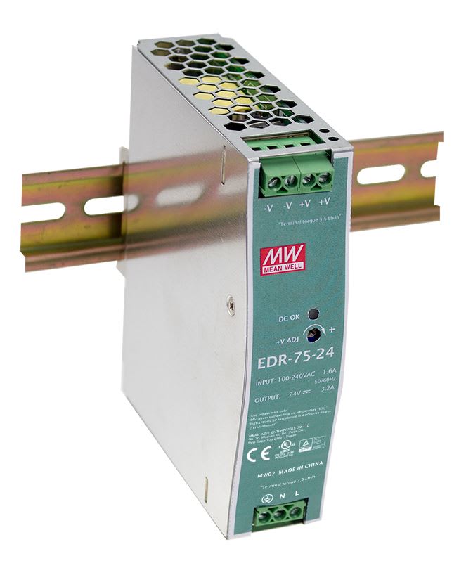 DIGIMAX SRL - DIXEDR-75-12 ALIMENTATORE DIN RAIL SLIM 12V 6.3A 75W