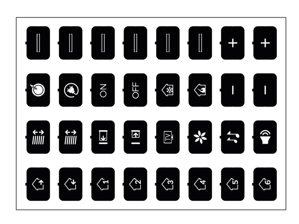 EELECTRON SPA - EEX9025ISD-3 FOGLIO ICONE-SET D- NERO - 32 ICONE