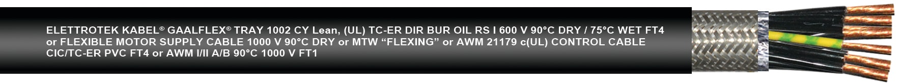 ELETTROTEK KABEL SPA - EKB32240H70041A12 TRAY 1002 CY BLACK 4GAWG12