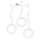 ROSSINI - RSSEMI002 SOSPENSIONE 3 ELEMENTI BIANCA/VETRO SATINATO E27 IP20 20CM