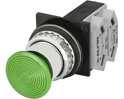 NEW ELFIN SRL - NEW030PFVF1 PULSANTE FUNGO VERDE NO+NC