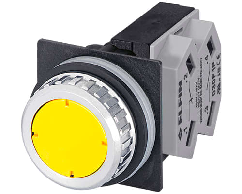NEW ELFIN SRL - NEW030RIGF1 PULSANTE GIALLO NO+NC