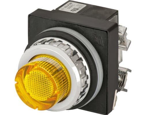 NEW ELFIN SRL - NEW030RPLGFAFC24 PULS.LUM.SPORG. GIALLO NO+NC LED24V