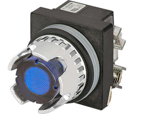 NEW ELFIN SRL - NEW030RPLSBLFAFC24 PULS.LUM.SCHERM.BLU NO+NC LED24V