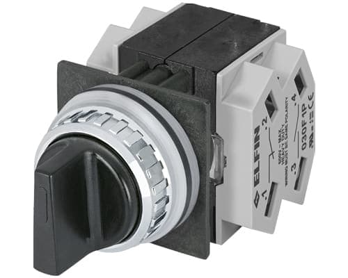 NEW ELFIN SRL - NEW030RSMNO2F1D SELETTORE MAN.NERO 3P 2NO+2NC RIT.