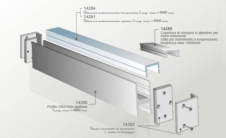 ELCOM SRL - EOW14280-L20 PROFILO 3031 ALL. L=2000MM