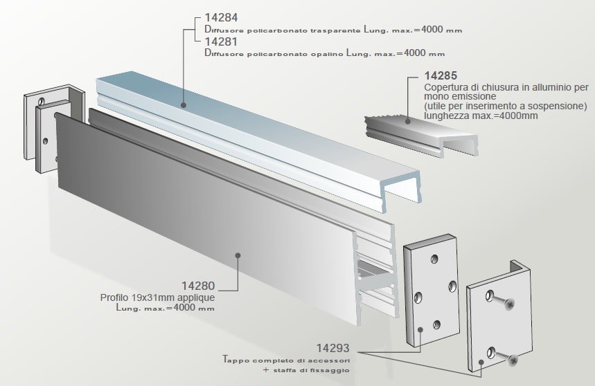 ELCOM SRL - EOW14280-L40 PROFILO 3031 ALL. L=4000MM