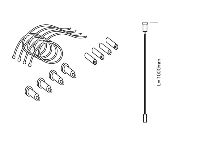 ELCOM SRL - EOW15081 KIT SOSPENSIONE 4 FILI L=1000MM