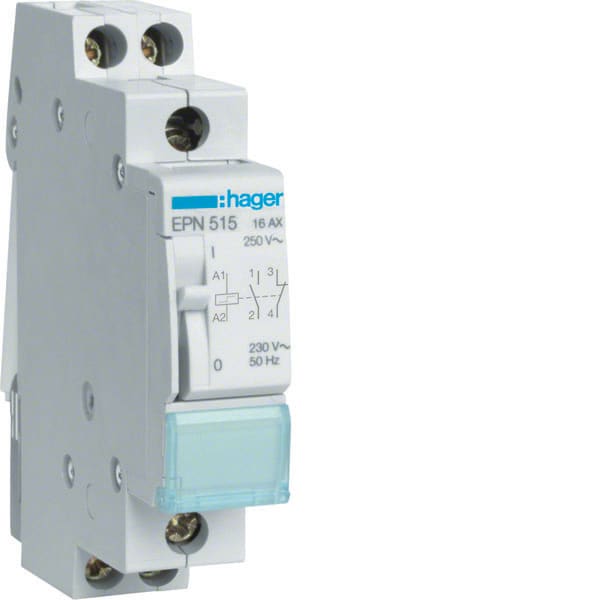 HAGER - HAGEPN515 RELE PASSO-PASSO 16A 230V 1NA+1NC 1M