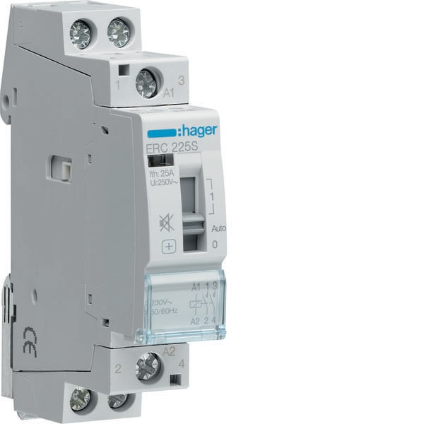 HAGER - HAGERC225S CONTATTORE COM MAN SIL 2NA 230VAC 25A 1M