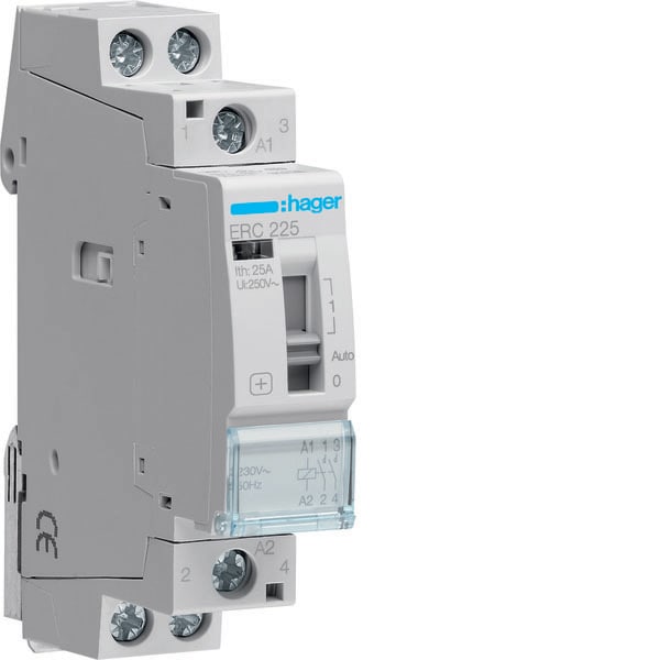 HAGER - HAGERC225 CONTATTORE COM MAN STD+ 2NA 230VAC 25A 1